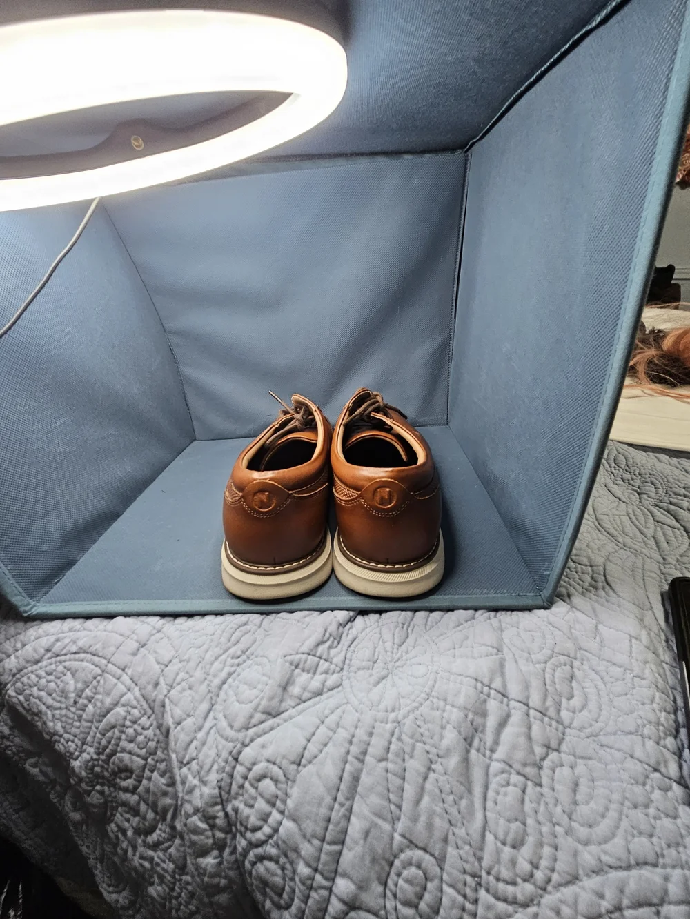 Nunn Bush Cognac Brown Leather Derby Shoes